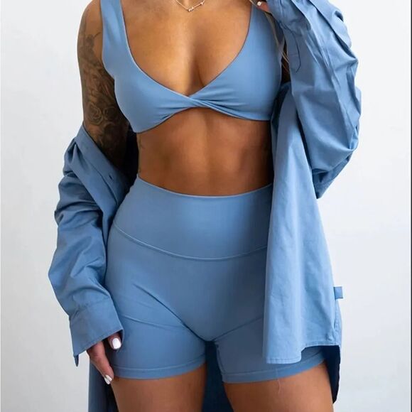 Azur fit oversized cotton tshirt blue size large - Picture 4 of 10